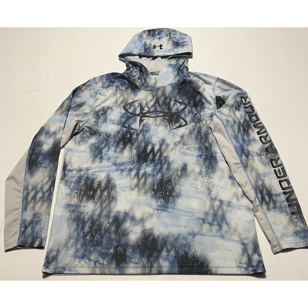 Under Armour Iso-Chill Shore Break Camo Hoodie Shirt Fish Boating Men’s Medium